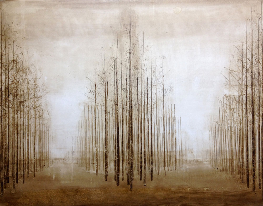 Forest 5a 110x140cm Bitumen on canvas