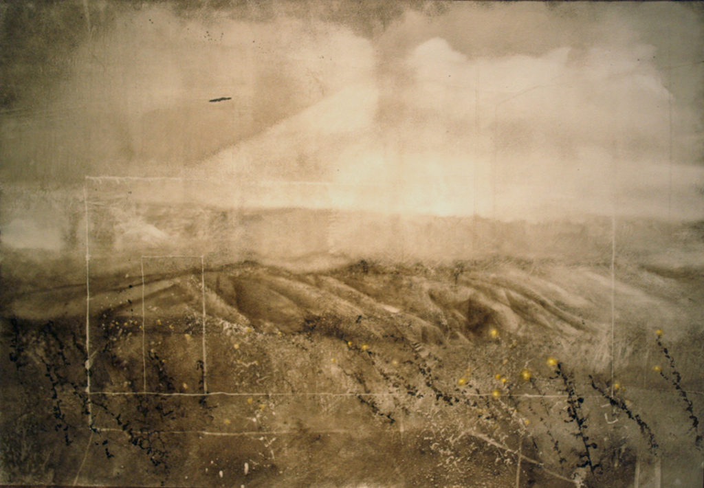 Hills 66x96cm Bitumen on Paper