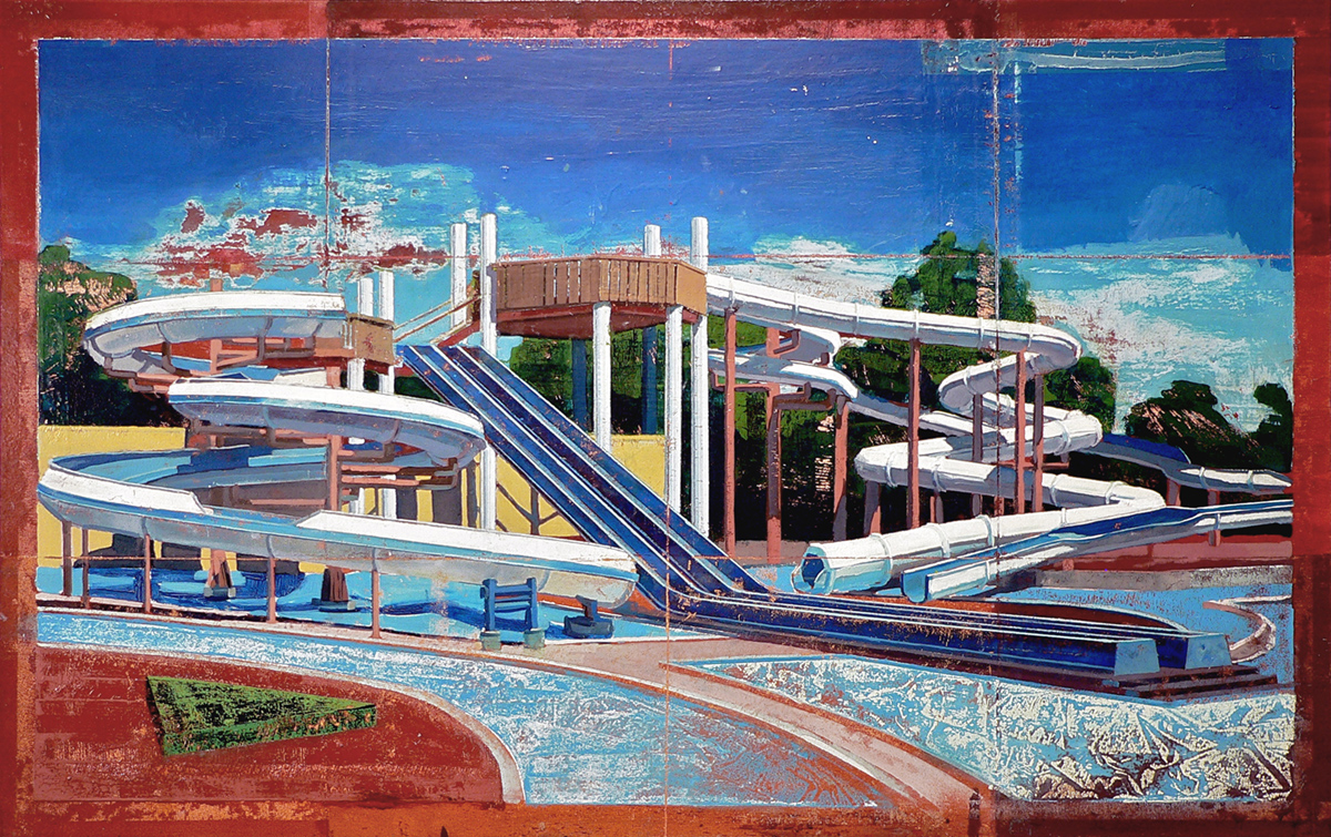 Monte Carlo Key Oil on Canvas - Formal Art by Angus Collis