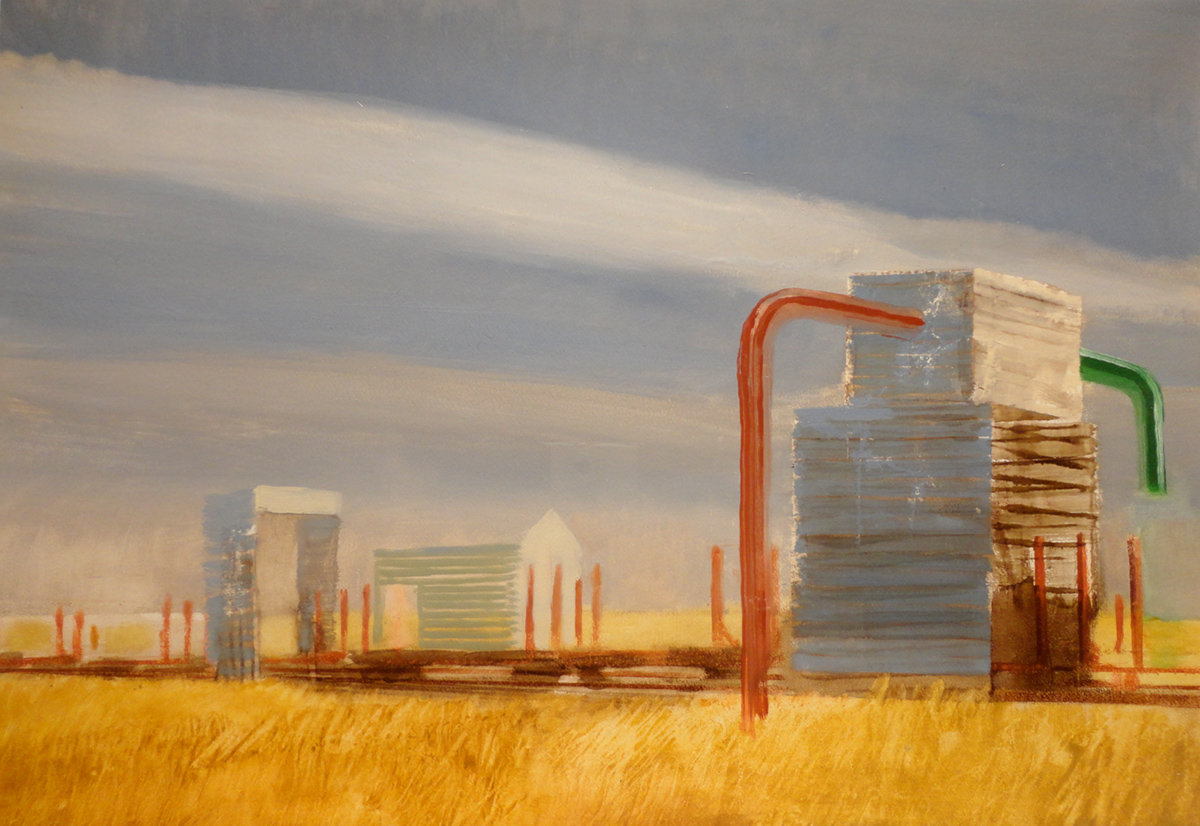 Railway House (Study) 65x44cm Oil on Paper - Angus Collis