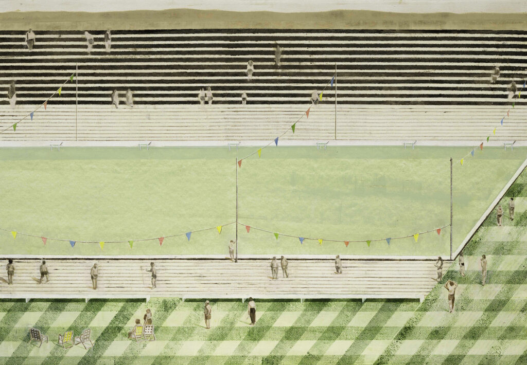 At the Races Oil on Paper